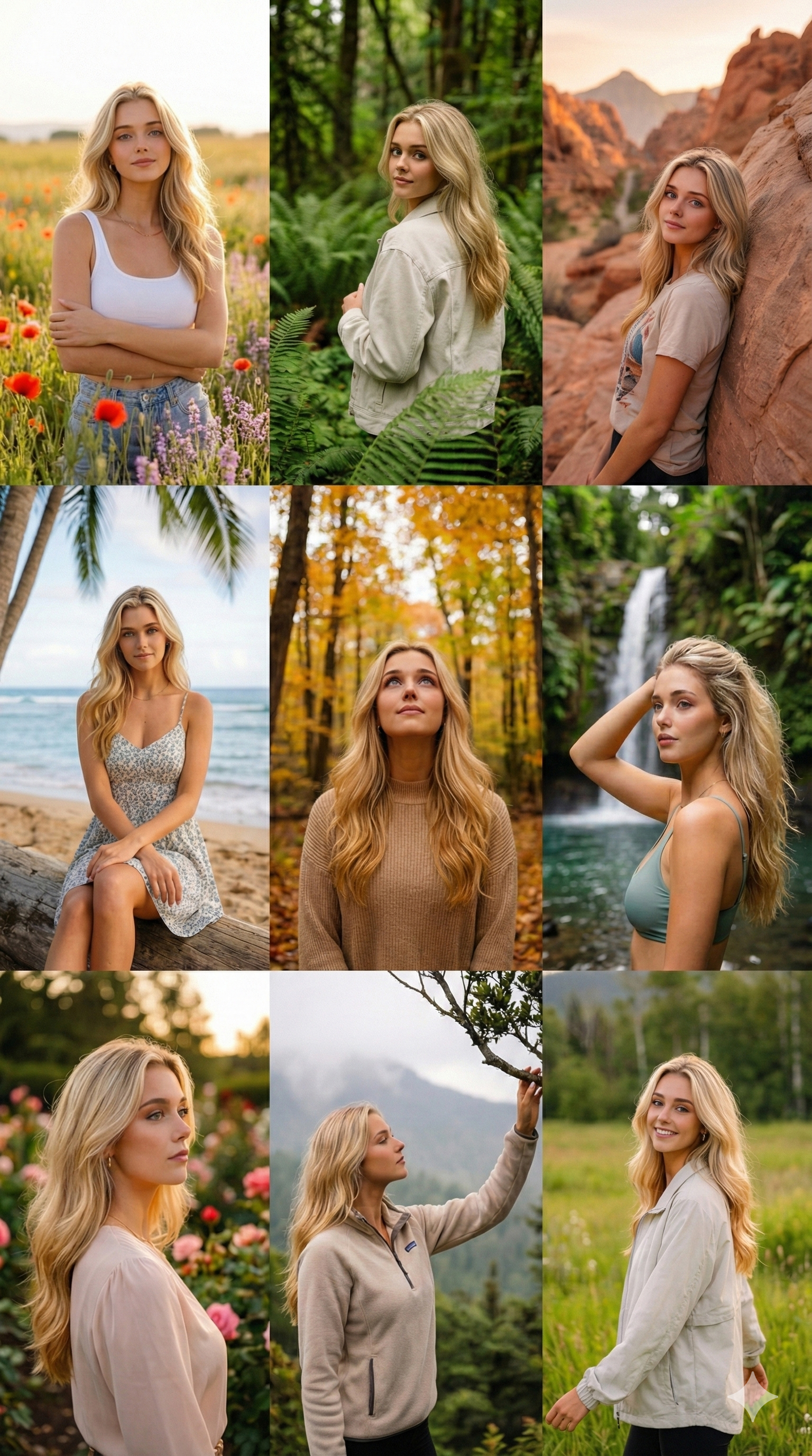 Nature Portrait Grid (9 Variations)