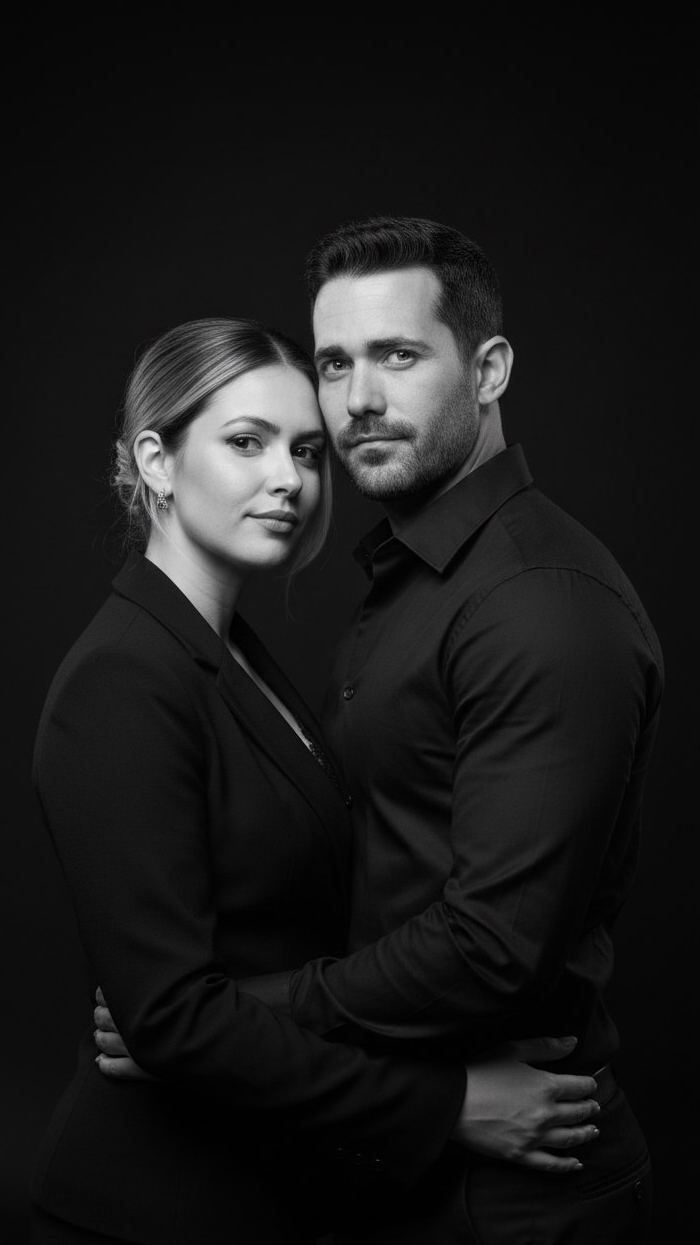 Black & White Couple Portrait